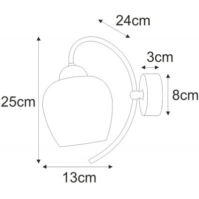 Kaja Bella kinkiet 1x60W czarny/biały K-5187