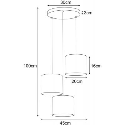 Kaja Nicea lampa wisząca 3x40W czarny/złoty K-5202