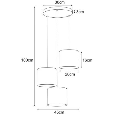 Kaja Victoria lampa wisząca 3x40W biały/złoty K-5212