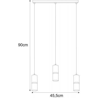 Kaja Ines lampa wisząca 3x10W LED czarny/złoty K-5241