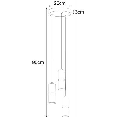 Kaja Ines lampa wisząca 3x10W LED czarny/złoty K-5242