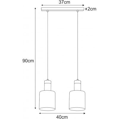 Kaja Brus lampa wisząca 2x40 W czarna K-5251
