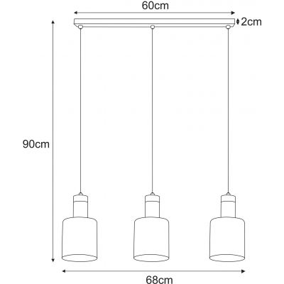 Kaja Brus lampa wisząca 3x40 W czarna K-5253