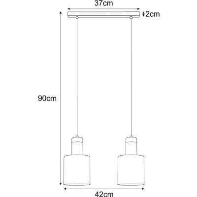 Kaja Alto lampa wisząca 2x40W czarny/bursztynowy K-5256