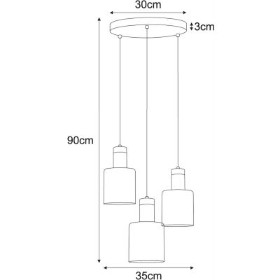 Kaja Alto lampa wisząca 3x40W czarny/bursztynowy K-5257