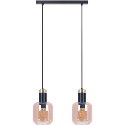 Kaja Doka lampa wisząca 2x40W czarny/bursztynowy K-5266