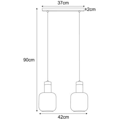 Kaja Doka lampa wisząca 2x40W czarny/bursztynowy K-5266