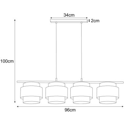 Kaja Cezar lampa wisząca 4x40W biały/beżowy K-5273