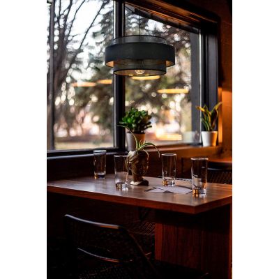 Kaja Amos lampa wisząca 1x40W czarny/złoty K-5281