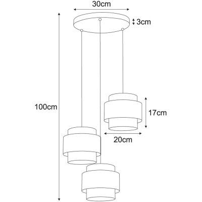 Kaja Amos lampa wisząca 3x40W czarny/złoty K-5282