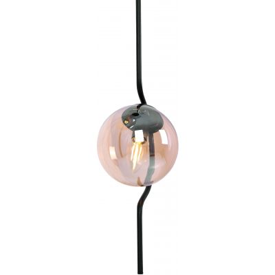 Kaja Vela lampa wisząca 1x40 W czarna-bursztynowa K-5335