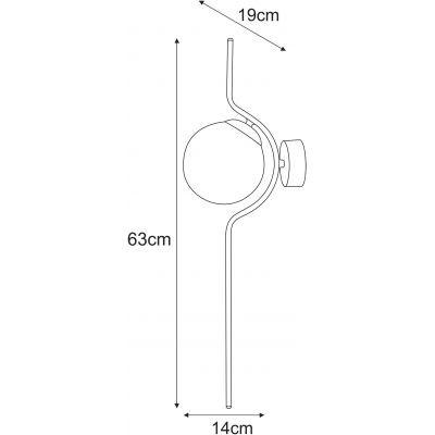 Kaja Vela kinkiet 1x40 W czarny-bursztynowy K-5336