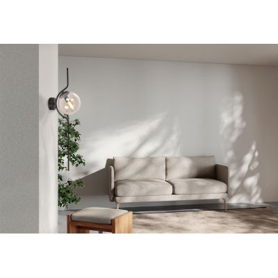 Kaja Vela kinkiet 1x40 W czarny-bursztynowy K-5336