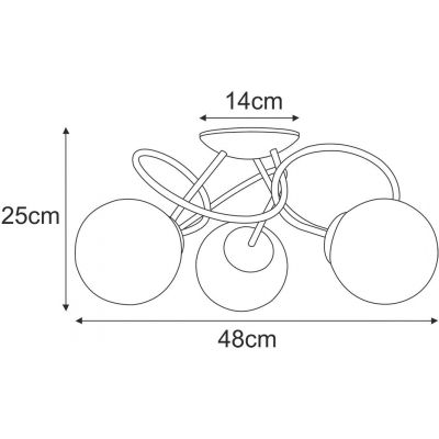 Kaja Nela lampa podsufitowa 3x40 W czarna K-5350