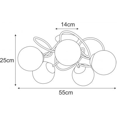 Kaja Nela lampa podsufitowa 5x40 W czarna K-5351