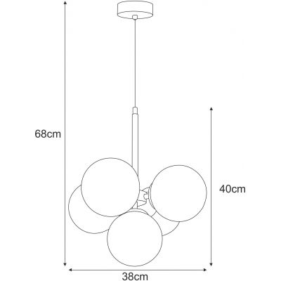 Kaja Inez lampa wisząca 5x10 W biała-czarna K-5362