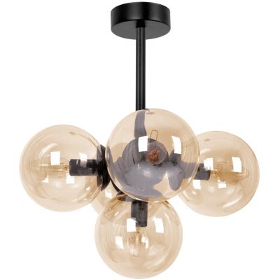 Kaja Piro lampa podsufitowa 5x10 W czarna-bursztynowa K-5367