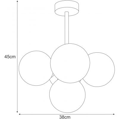 Kaja Piro lampa podsufitowa 5x10 W czarna-bursztynowa K-5367