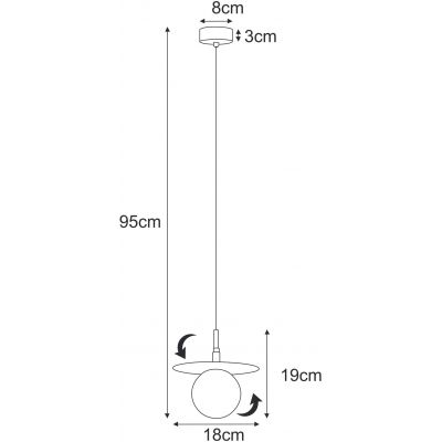 Kaja Sante lampa wisząca 1x10 W biała-czarna K-5370