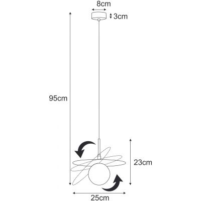 Kaja Sante lampa wisząca 1x10 W biała-czarna K-5371