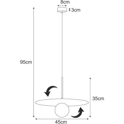 Kaja Sante lampa wisząca 1x10 W biała-czarna K-5372