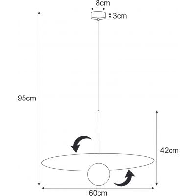 Kaja Sante lampa wisząca 1x10 W biała-czarna K-5373