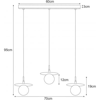 Kaja Fermi lampa wisząca 3x10 W czarna-grafitowa K-5384