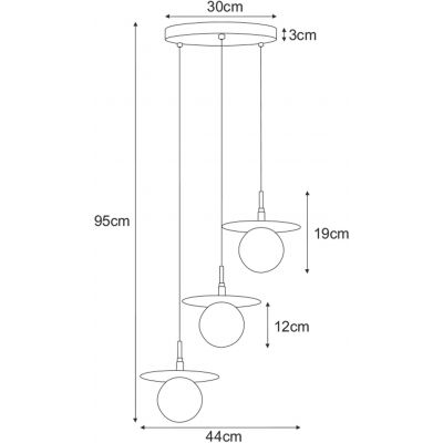 Kaja Fermi lampa wisząca 3x10 W czarna-grafitowa K-5385