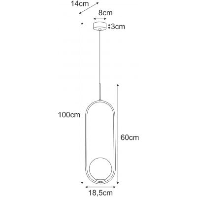 Kaja Ritus lampa wisząca 1x10 W biała-złota K-5391