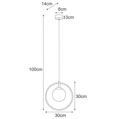 Kaja Sven lampa wisząca 1x10 W złota-bursztynowa K-5395