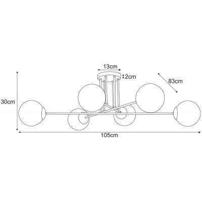 Kaja Lumia lampa podsufitowa 6x20 W biała-złota K-5404