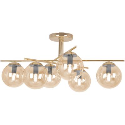 Kaja Grand lampa podsufitowa 6x10 W złota-bursztynowa K-5414