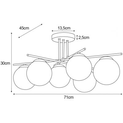 Kaja Rea lampa podsufitowa 6x10 W biała-złota K-5424