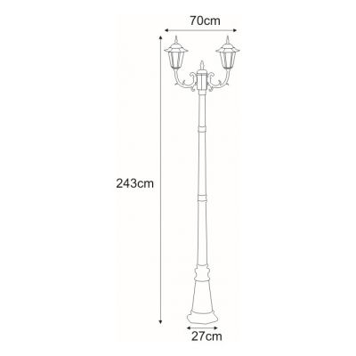 Kaja Standard lampa stojąca zewnętrzna 2x60W czarna K-7064A2/2CZARNY/ZŁOTY