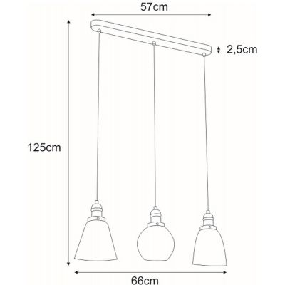 Kaja Samanata lampa wisząca 3x40W czarna K-8036A-3