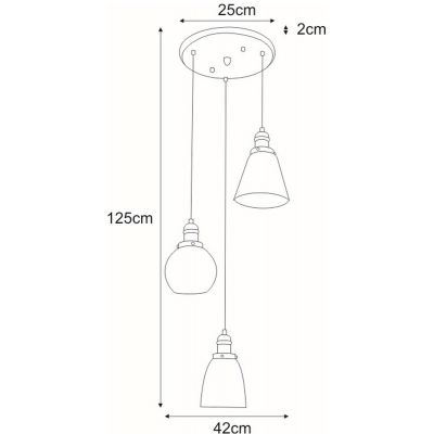 Kaja Samanata lampa wisząca 3x40W czarna K-8036B-3