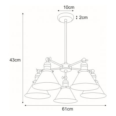 Kaja Moreno lampa podsufitowa 5x40W czarna K-8038B-5