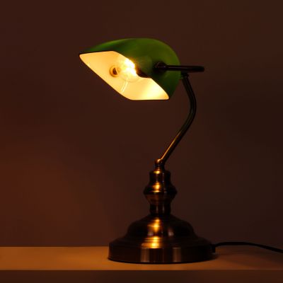 Kaja Mida lampa biurkowa 1x40W zielony/patyna K-8042