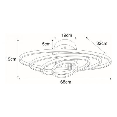 Kaja Corina lampa podsufitowa 1x84W LED czarna/biała K-8105