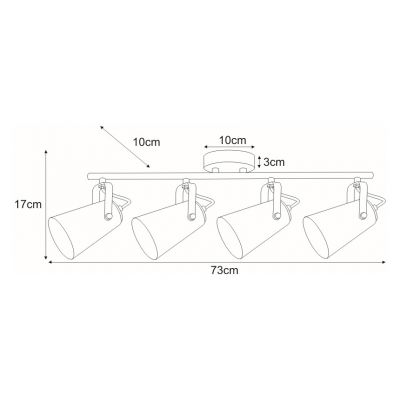 Kaja Noka lampa podsufitowa 4x25W czarna K-8117