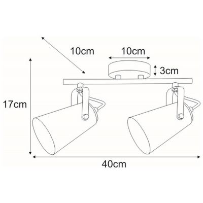 Kaja Nesta lampa podsufitowa 2x25W biała K-8119