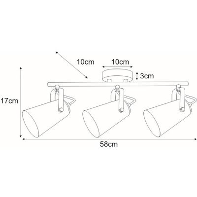 Kaja Nesta lampa podsufitowa 3x25W biała K-8120