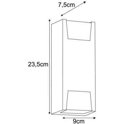 Kaja Slot kinkiet zewnętrzny 2x60 W biały-czarny K-8145