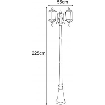 Kaja Detroit lampa stojąca zewnętrzna 3x60 W czarna K-8213