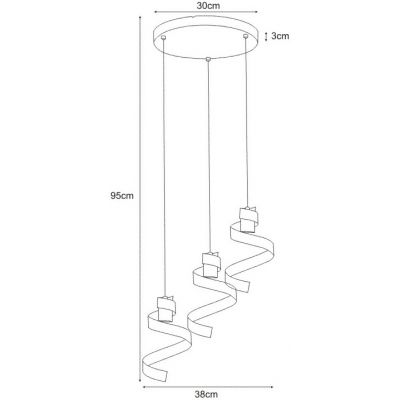 Kaja Poletano lampa wisząca 3x60W czarna K-4542