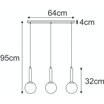 Kaja Toki lampa wisząca 3x10 W biała-czarna-patyna K-5861
