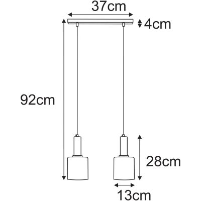 Kaja Aigo lampa wisząca 2x15 W czarna-patyna-bursztynowa K-5876