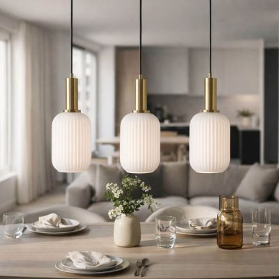 Kaja Fiore lampa wisząca 3x15 W biała-czarna-patyna K-5881