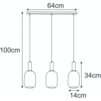 Kaja Fiore lampa wisząca 3x15 W biała-czarna-patyna K-5881