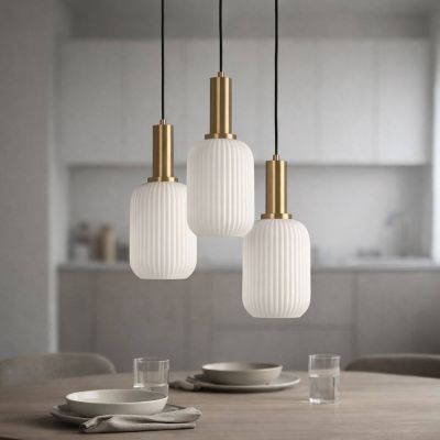 Kaja Fiore lampa wisząca 3x15 W biała-czarna-patyna K-5882